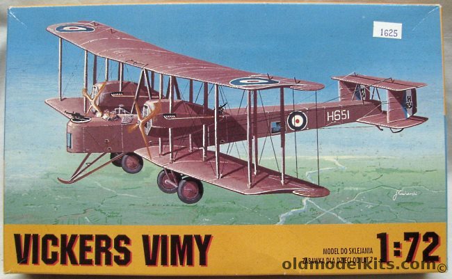 Chematic 1/72 Vickers Vimy Mk IV Heavy Bomber - (Ex-Frog), 15 plastic model kit